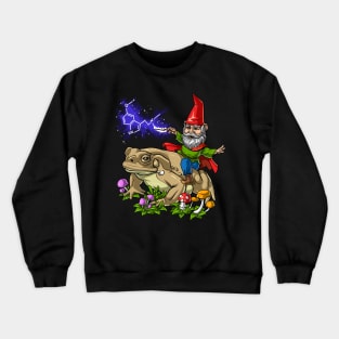 Gnome Riding Psychedelic Bufo Alvarius Crewneck Sweatshirt